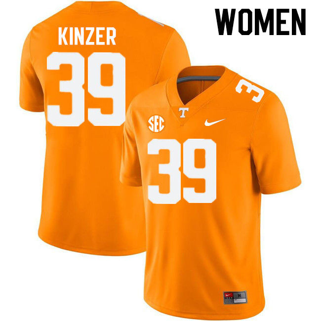 Women #39 Malcolm Kinzer Tennessee Volunteers College Football Jerseys Stitched-Orange